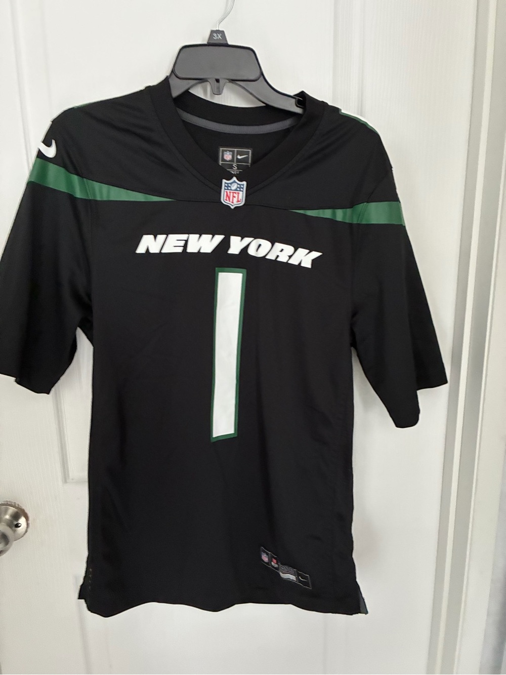Nike Black and Green New York Football Jersey Gardner